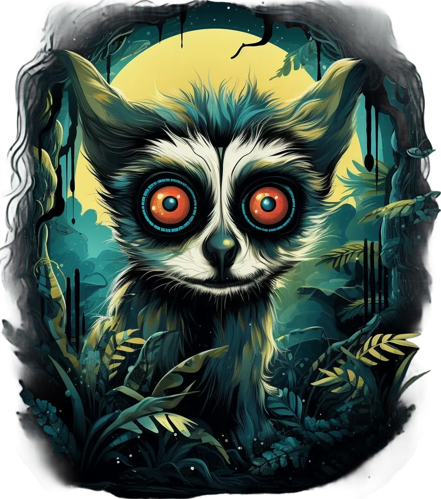 Enchanted Lemur - DTF Ready to Press - Heat Press Transfer