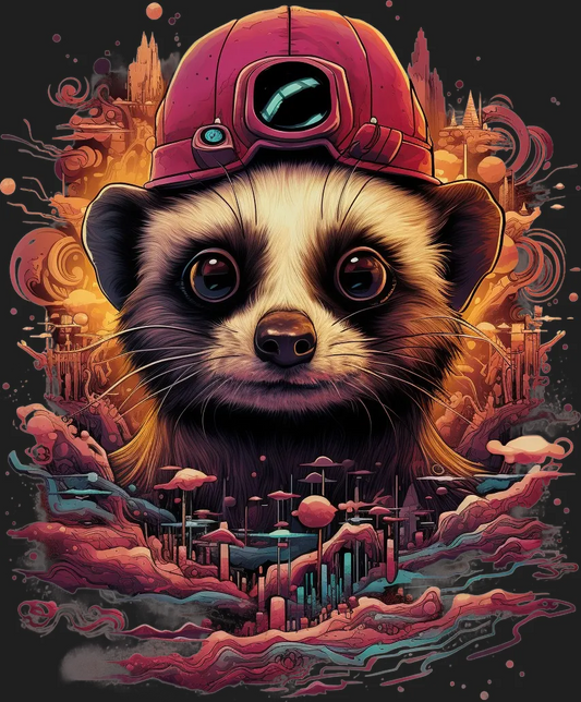 Fantasy Raccoon - DTF Ready to Press - Heat Press Transfer