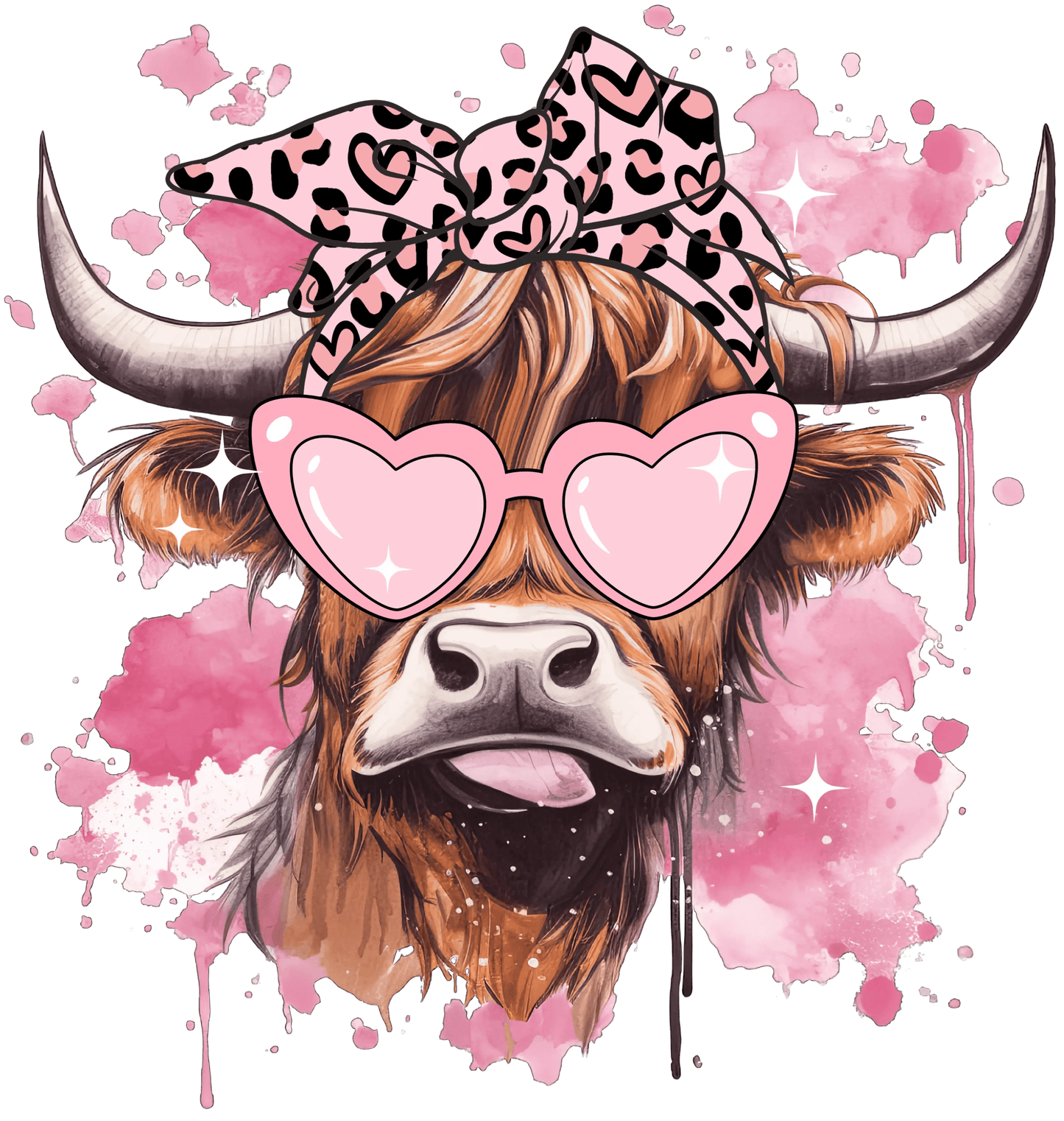 Farm Life Valentine's Day Cow Design - DTF Ready To Press - Heat Press Transfer