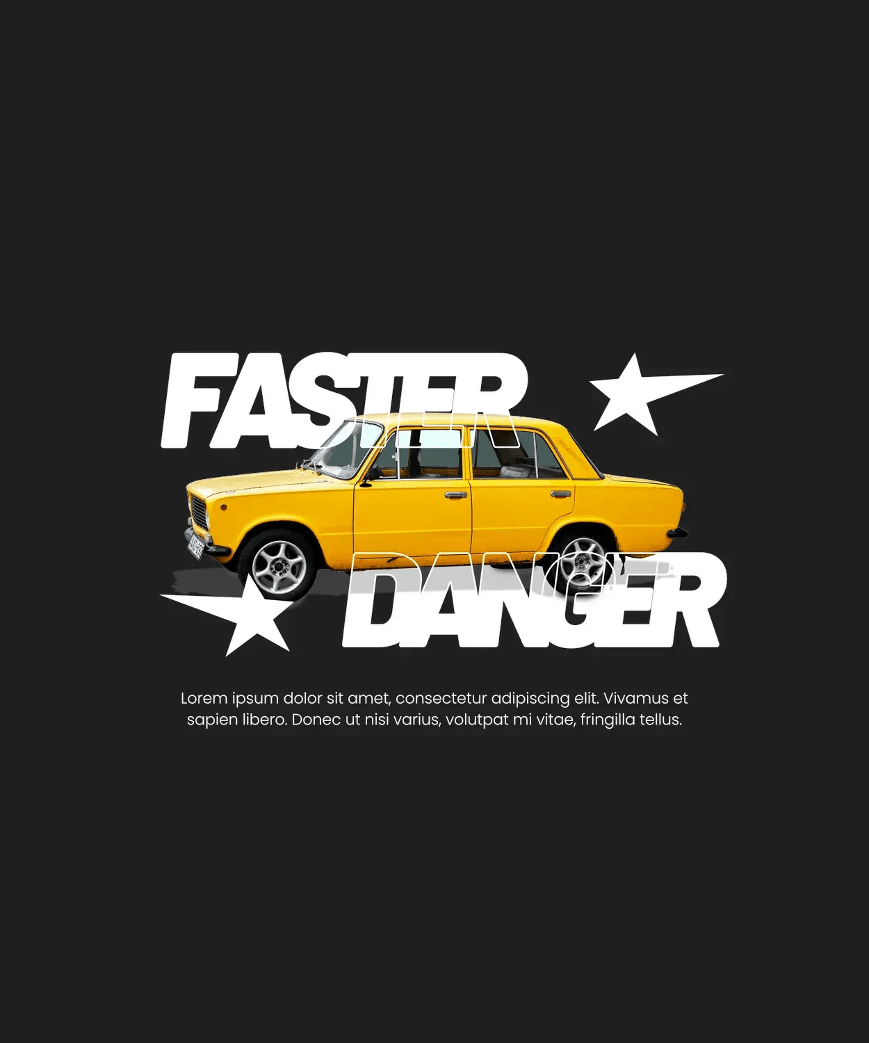 Faster Danger - DTF Ready to Press (black_bg)