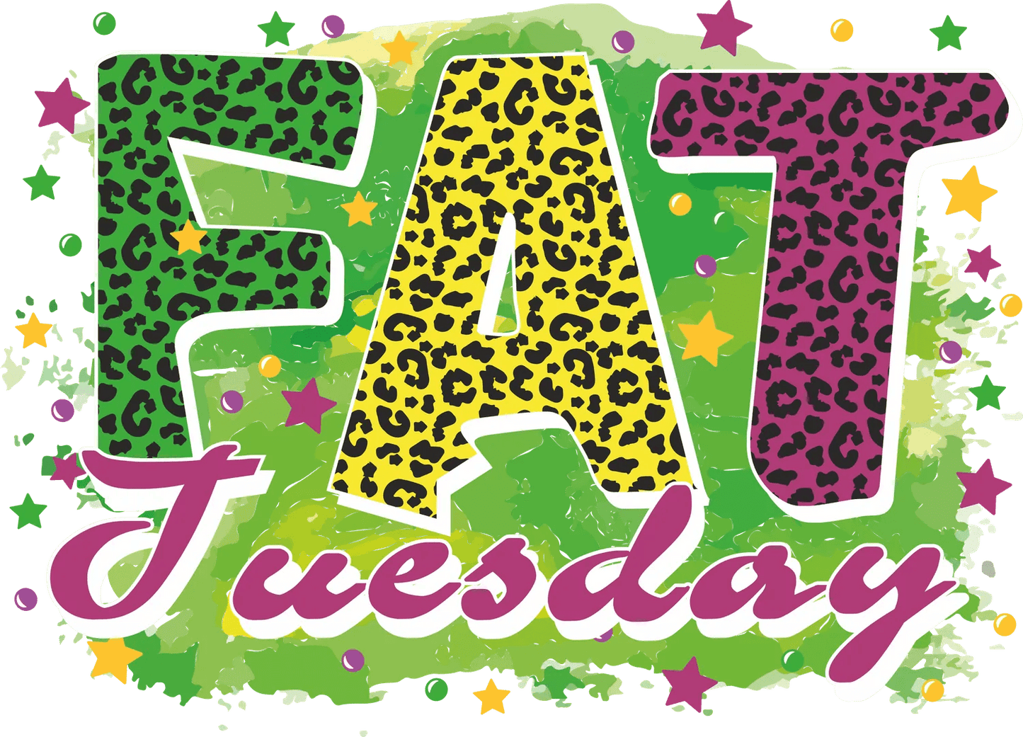 Fat Tuesday Theme - DTF Ready to Press - Heat Press Transfer