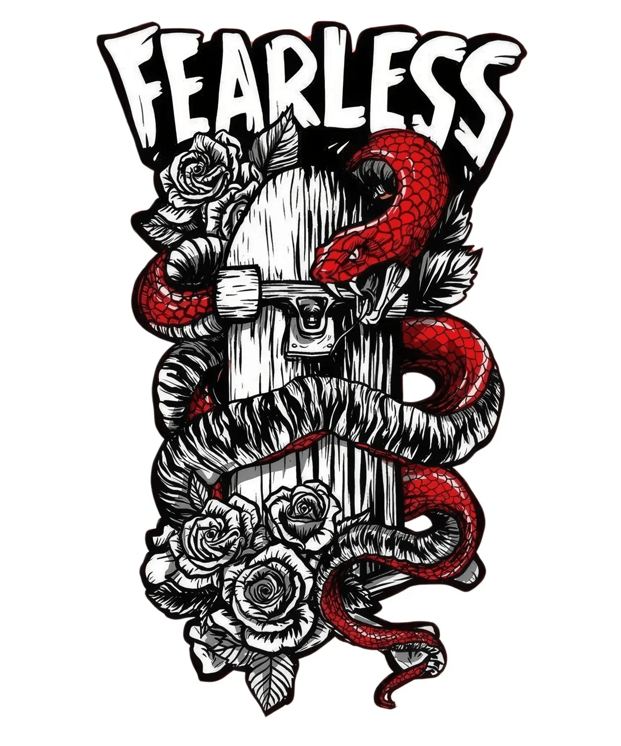 Fearless Snake Floral - DTF Ready to Press (original)