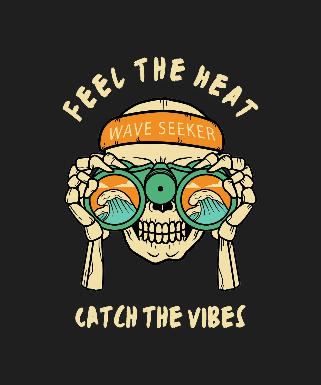 Feel the Heat Wave Seeker - DTF Ready to Press (black_bg)