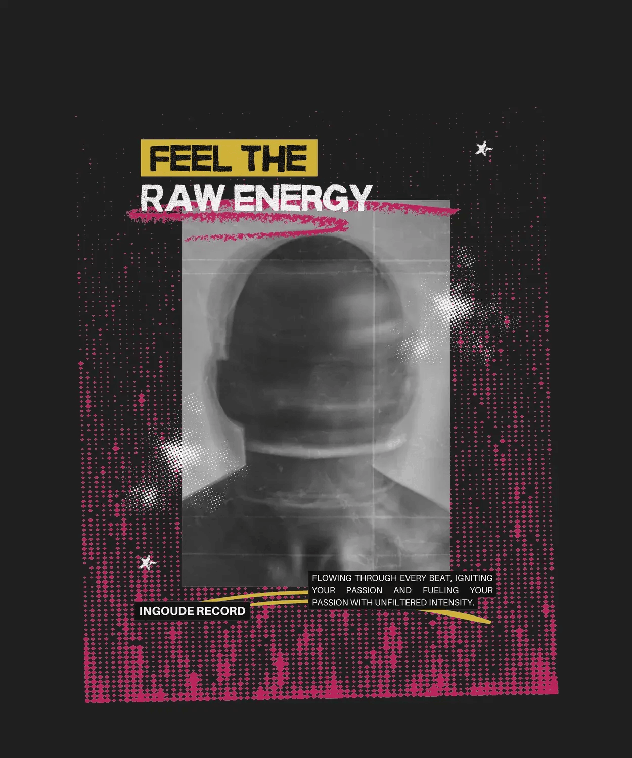 Feel the Raw Energy - DTF Ready to Press (black_bg)