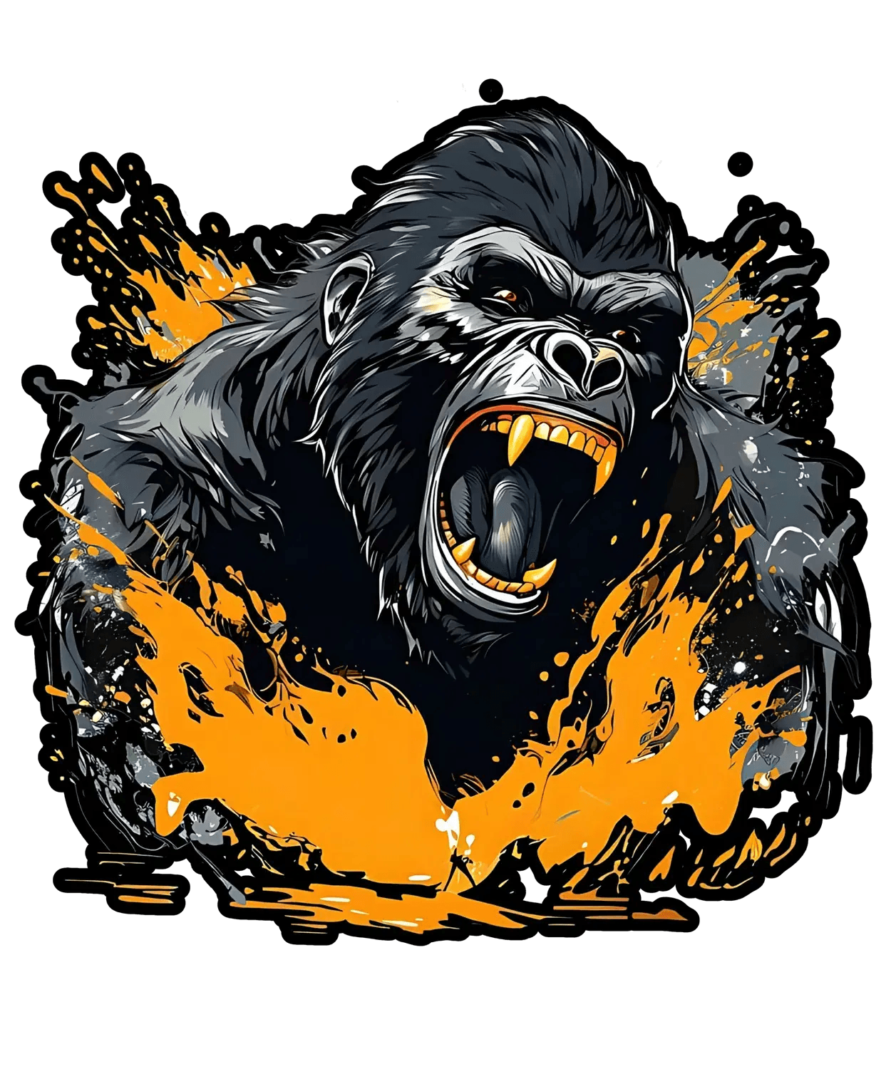 Fierce Gorilla Splash - DTF Ready to Press (original)