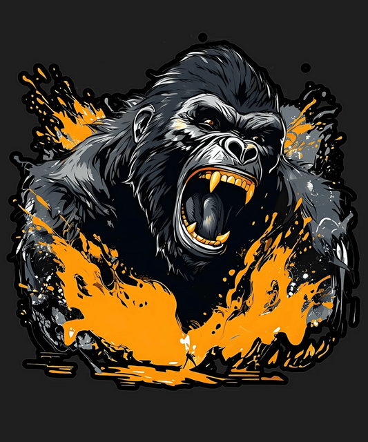 Fierce Gorilla Splash - DTF Ready to Press - Heat Press Transfer