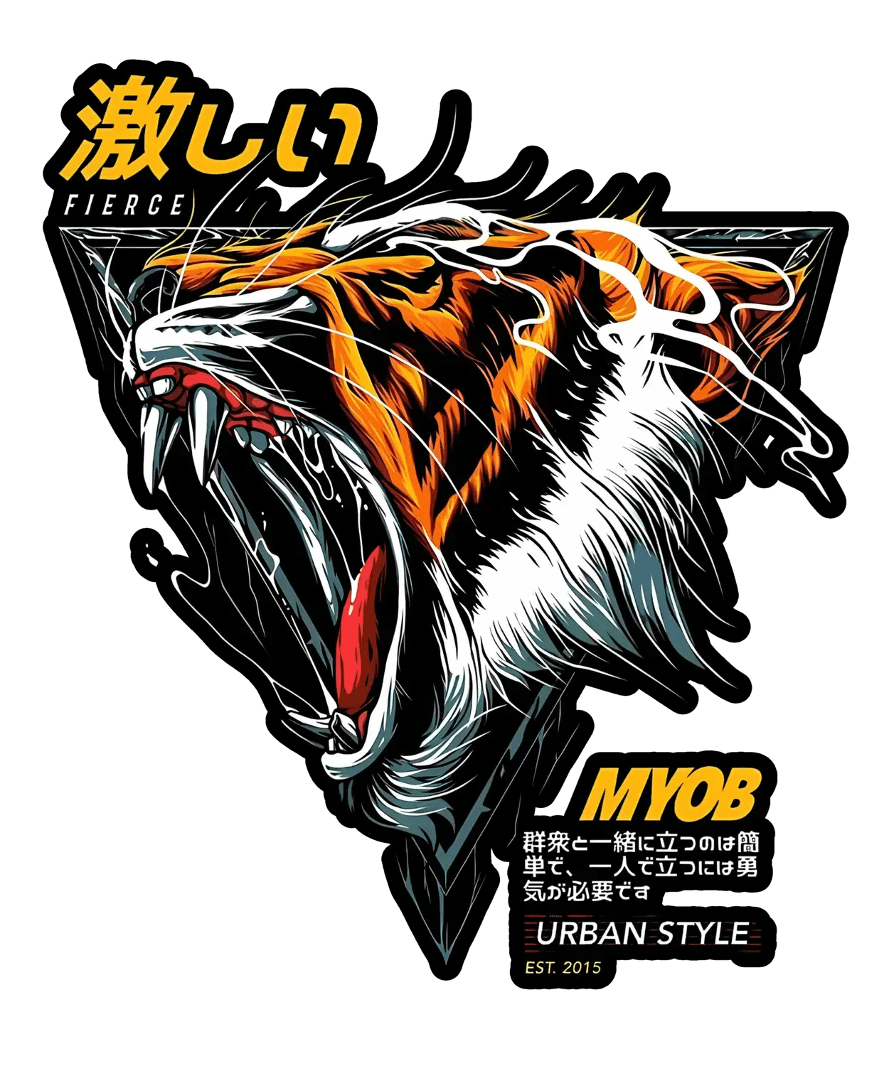 Fierce Tiger Print - DTF Ready to Press (original)