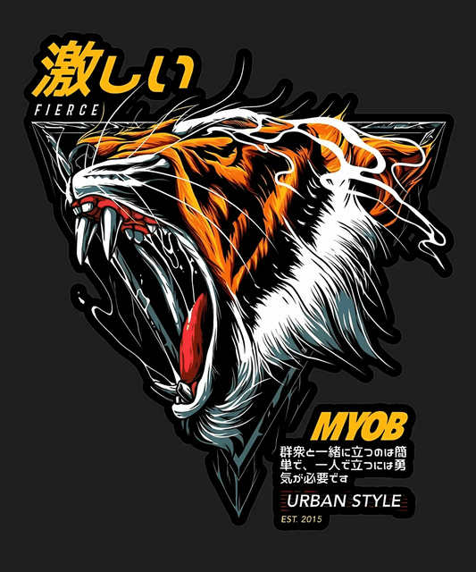 Fierce Tiger Print - DTF Ready to Press - Heat Press Transfer