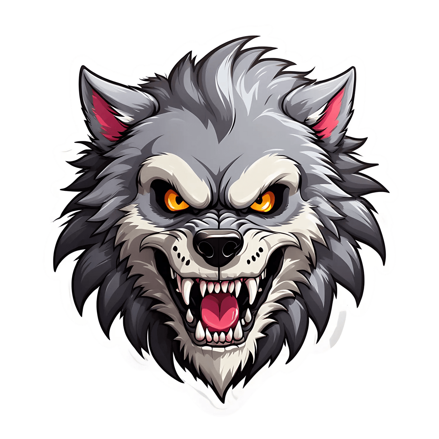 Fierce Wolf - UV Sticker - Heat Press Transfer