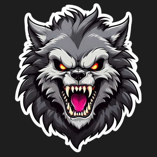 Fierce Wolf Sticker - Durable UV Graphic - Heat Press Transfer