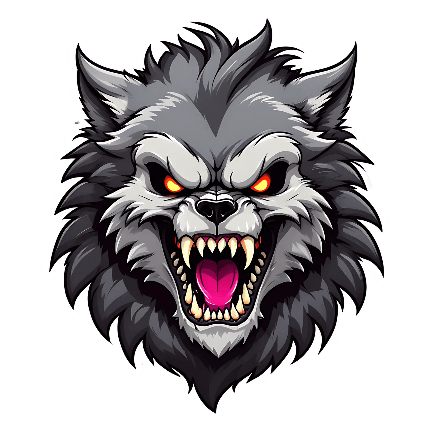 Fierce Wolf Sticker - Durable UV Graphic - Heat Press Transfer