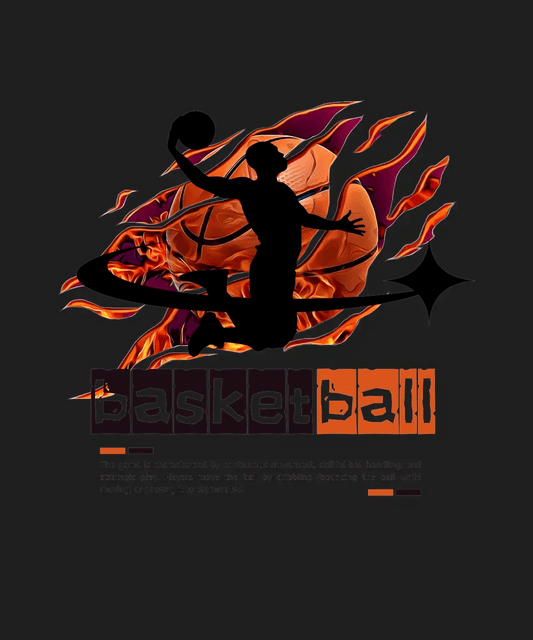 Fiery Slam Dunk - DTF Ready to Press - Heat Press Transfer