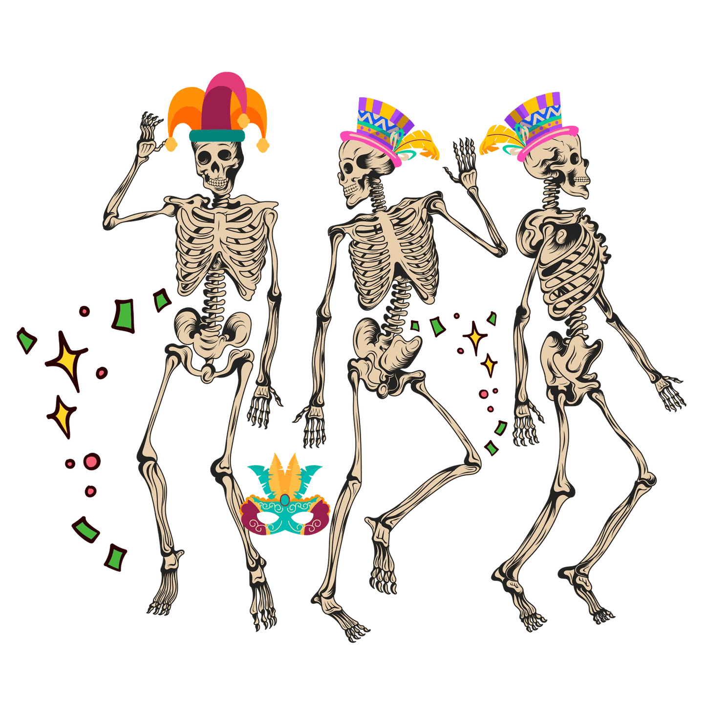Fiesta Skeletons - DTF Ready to Press - Heat Press Transfer