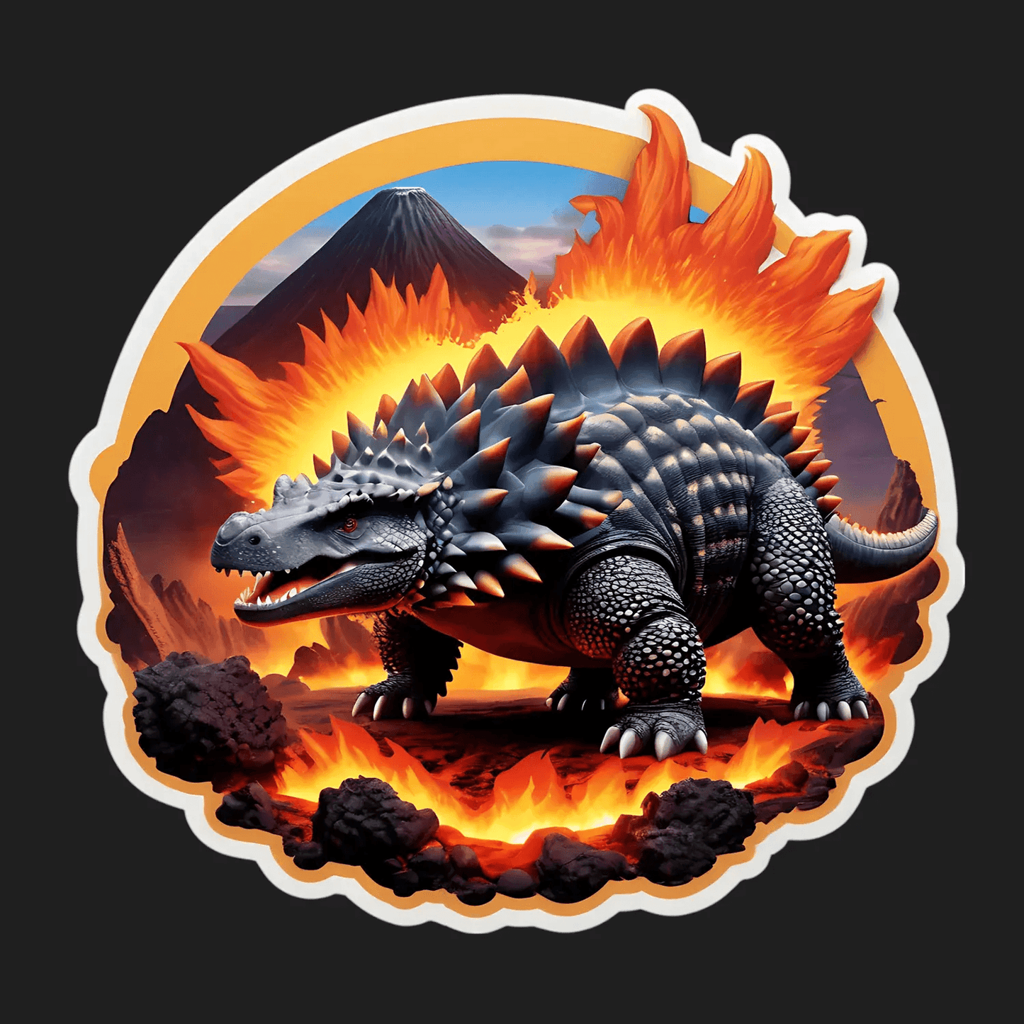 Fire Dragon Sticker - Volcanic Theme - Heat Press Transfer