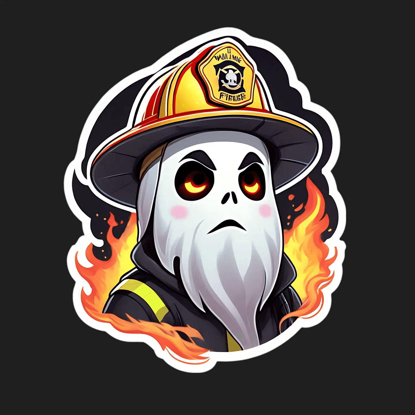 Firefighter Ghost - Sticker - Heat Press Transfer