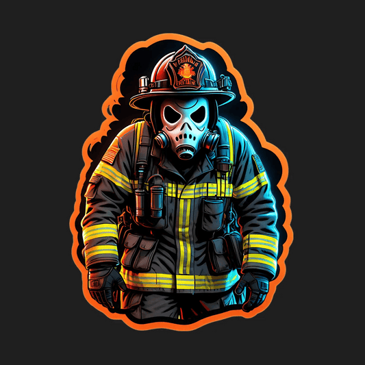 Firefighter Skull Sticker - UV DTF - Heat Press Transfer