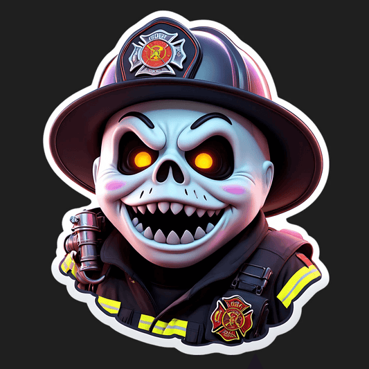 Firefighter Skull - UV DTF Sticker - Heat Press Transfer