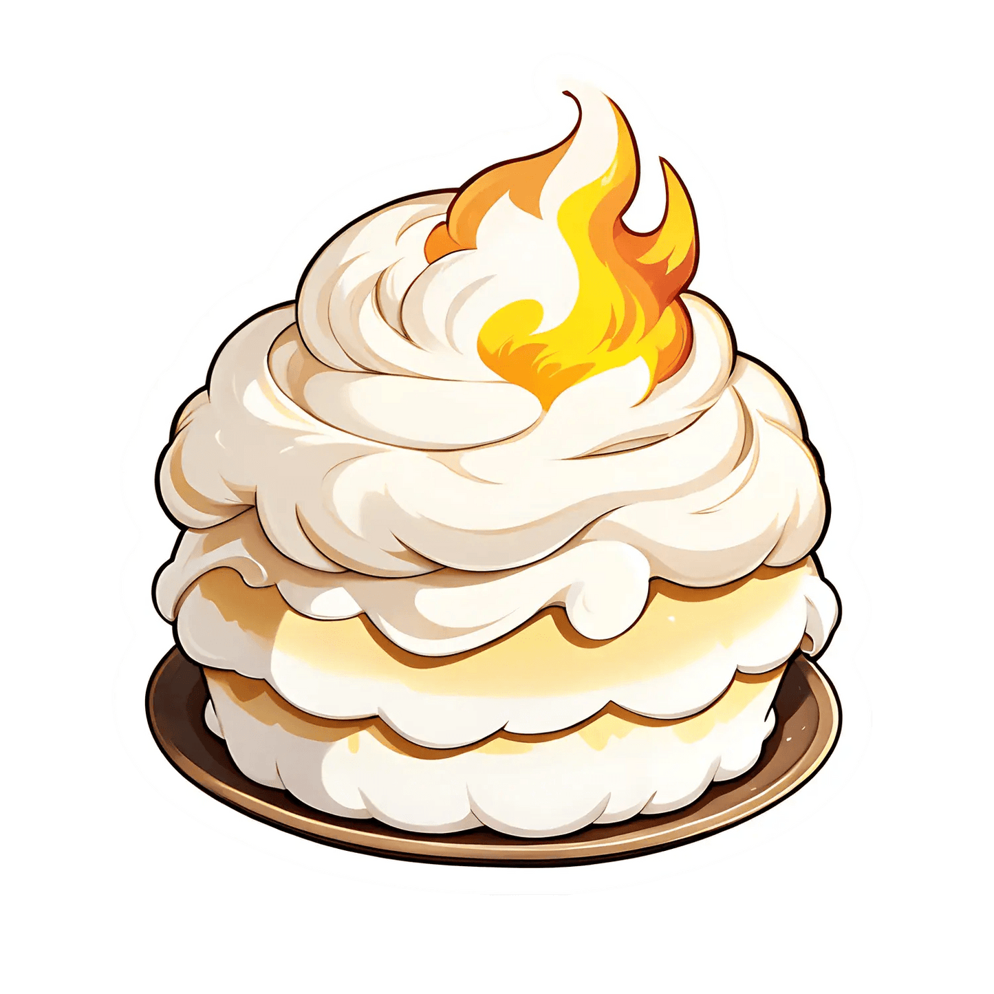 Flame Cake Sticker - Delicious UV DTF - Heat Press Transfer