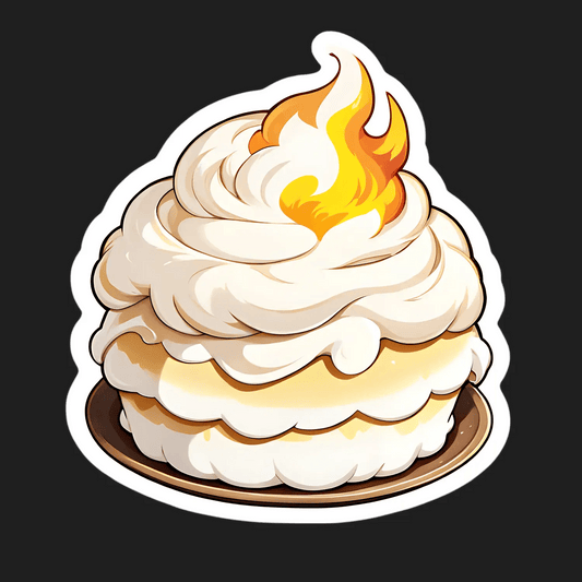 Flame Cake Sticker - Delicious UV DTF - Heat Press Transfer