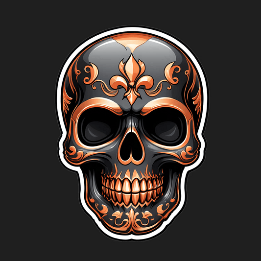 Flame Skull - Decorative Sticker - Heat Press Transfer