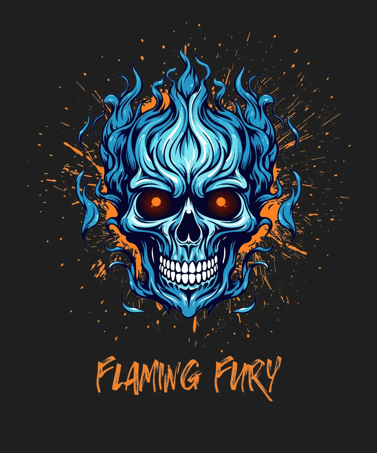 Flaming Fury - DTF Ready to Press (black_bg)