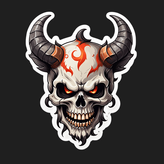 Flaming Skull - Sticker - Heat Press Transfer