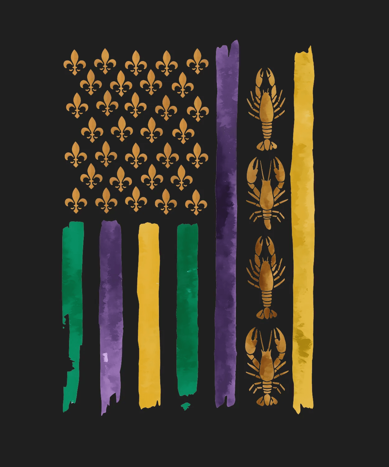 Fleur-de-Lis Stripe - DTF Ready to Press - Heat Press Transfer