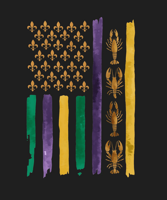 Fleur-de-Lis Stripe - DTF Ready to Press - Heat Press Transfer