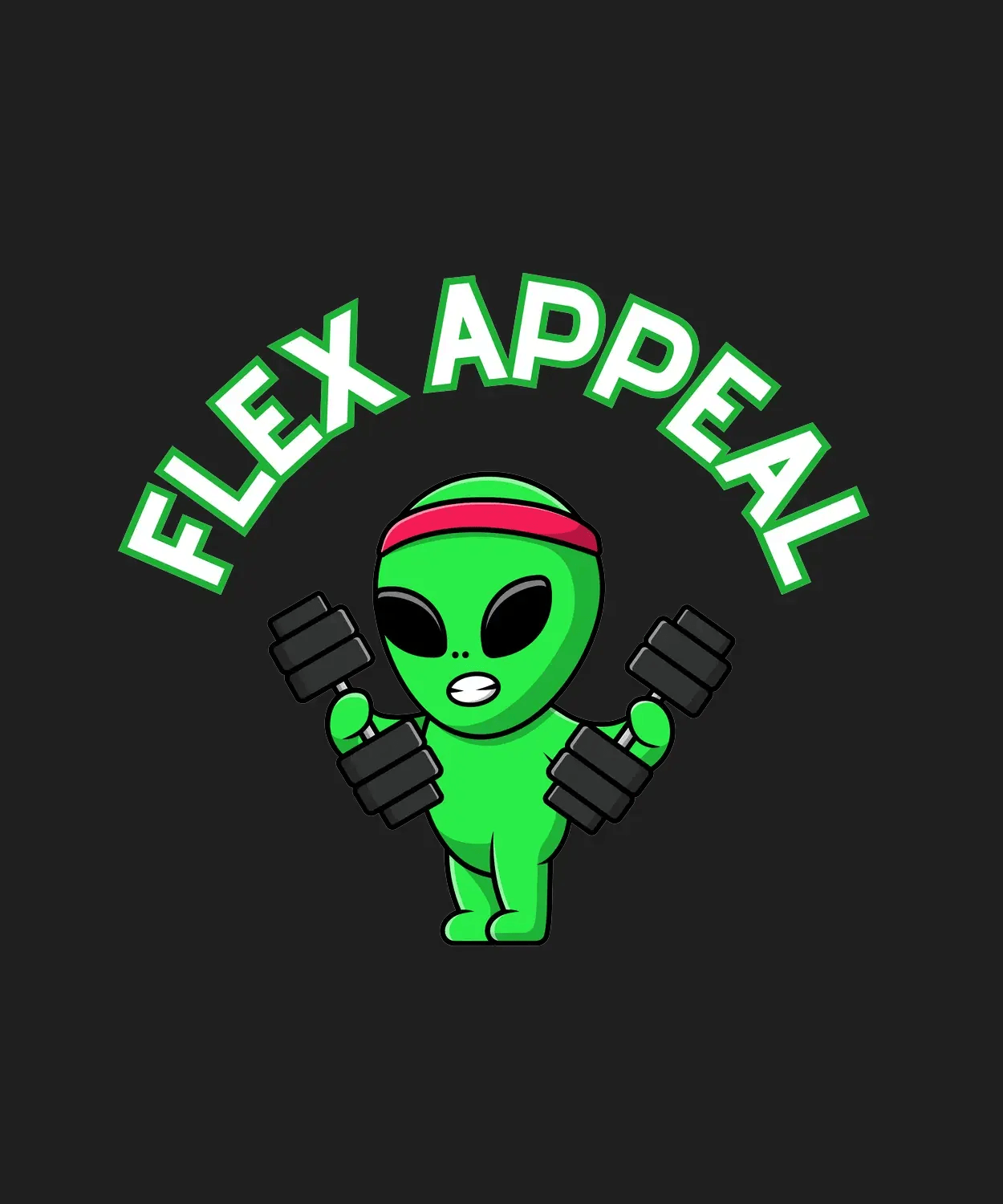 Flex Appeal Alien - DTF Ready to Press (black_bg)