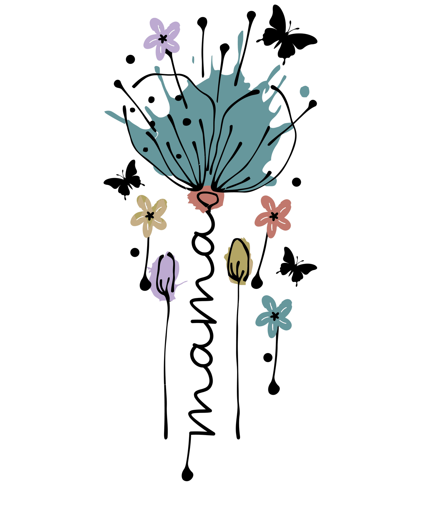 Floral Mother's Day Design - DTF Ready To Press - Heat Press Transfer