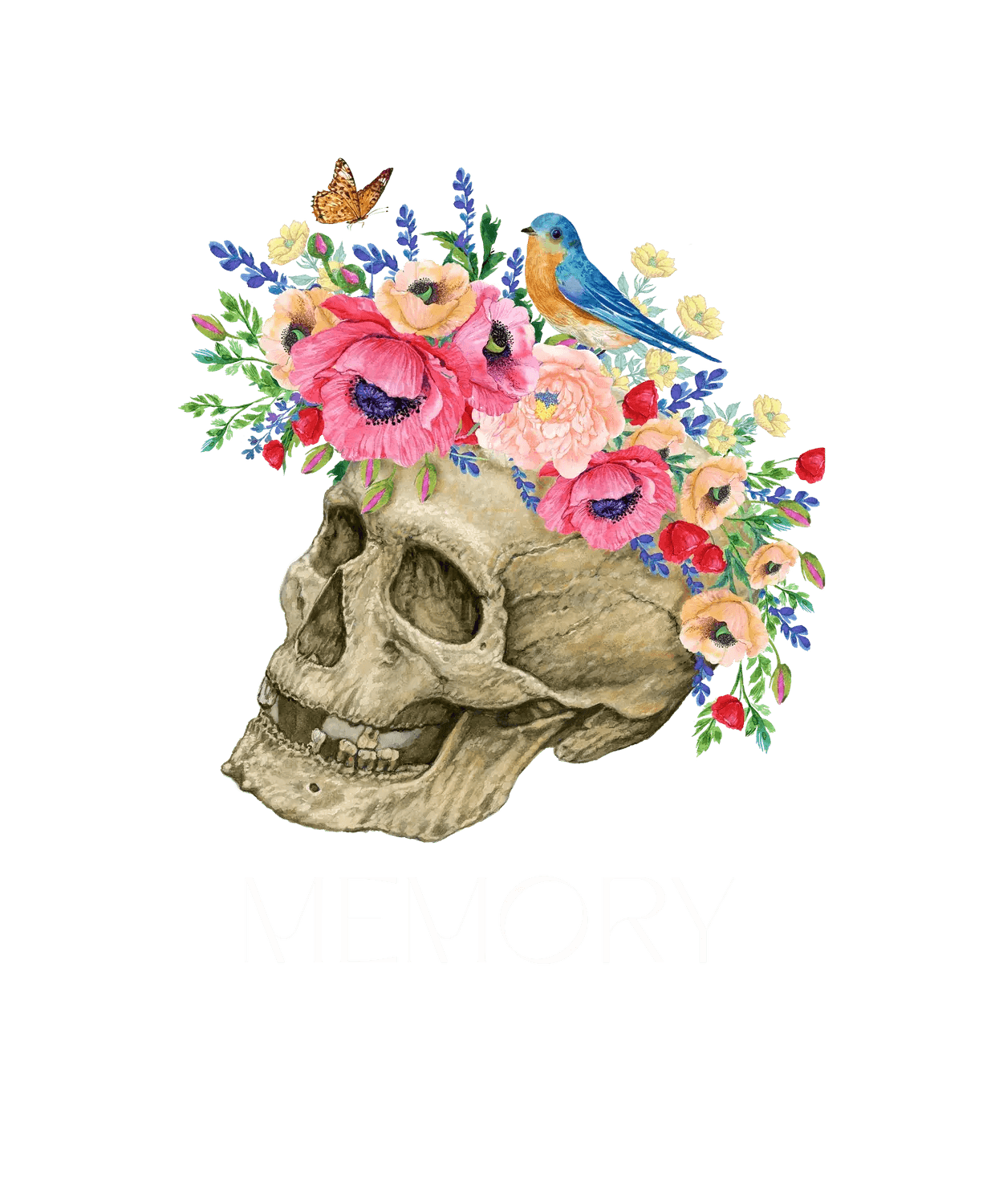 Floral Skull Memory - DTF Ready to Press (original)