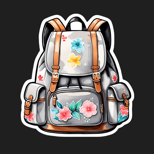 Floral Backpack - UV DTF Sticker - Heat Press Transfer