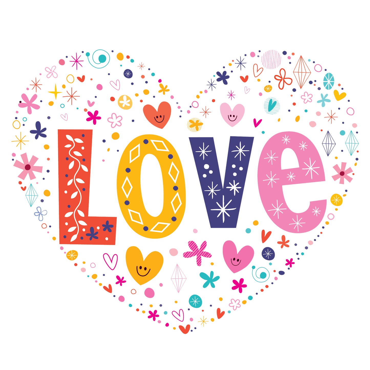 Flower Love Valentine's Day Design - DTF Ready To Press - Heat Press Transfer