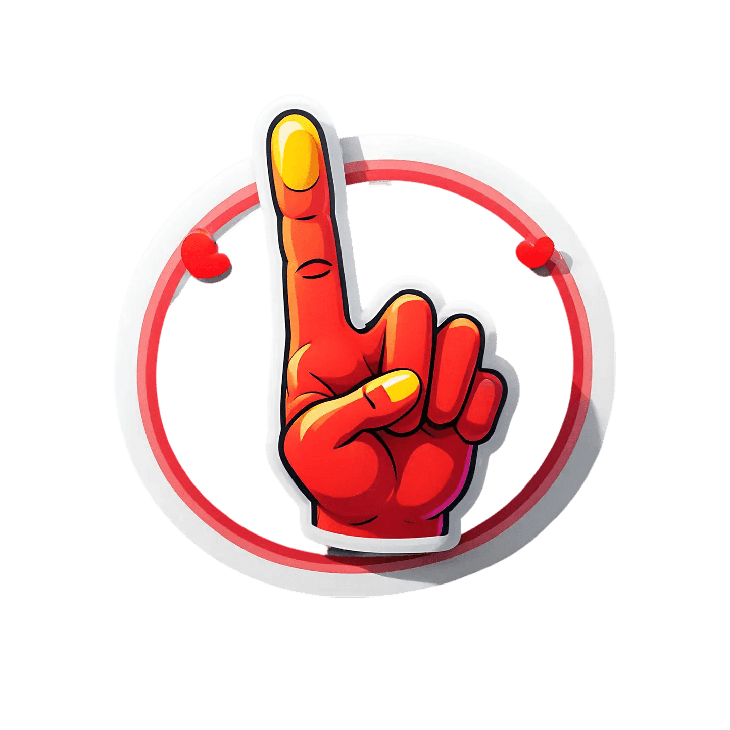 Foam Finger Gesture - Sticker - Heat Press Transfer
