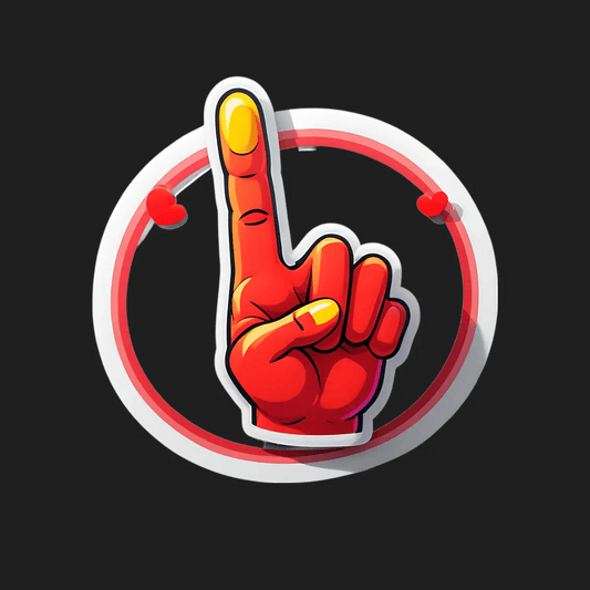 Foam Finger Gesture - Sticker - Heat Press Transfer