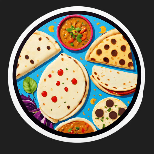 Foodie Delight Sticker - Colorful Pizza & Dip Graphics - Heat Press Transfer
