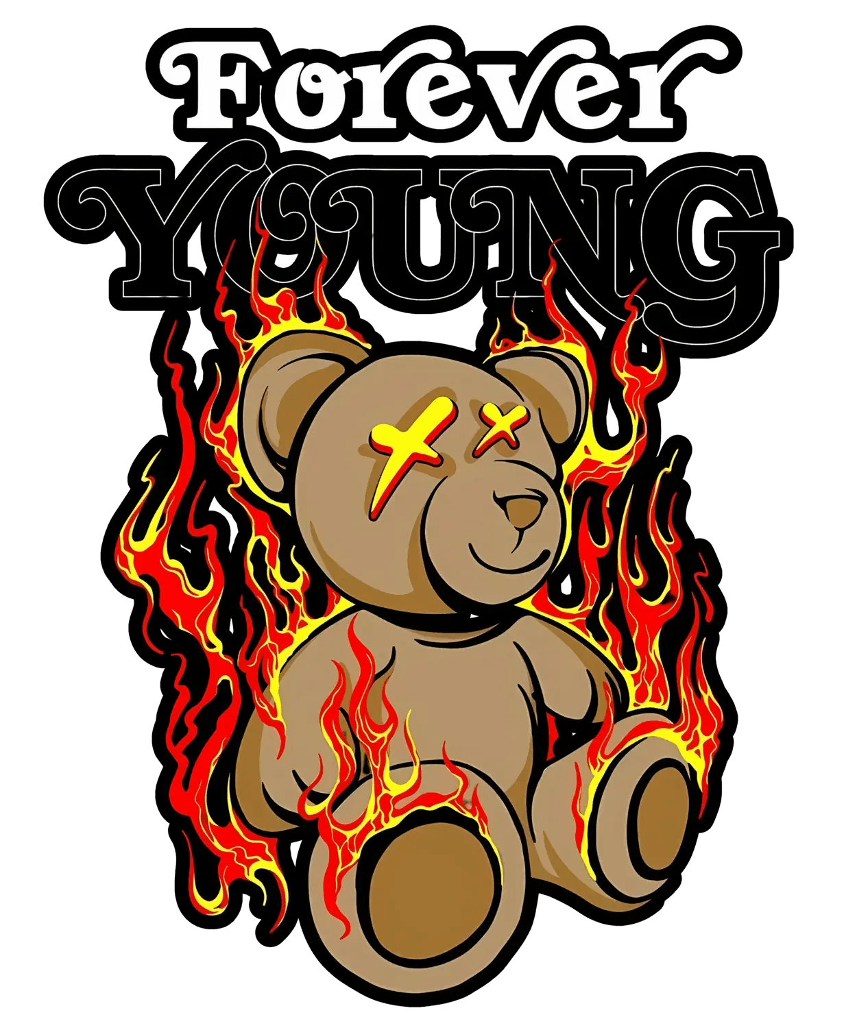 Forever Young Teddy - DTF Ready to Press (original)