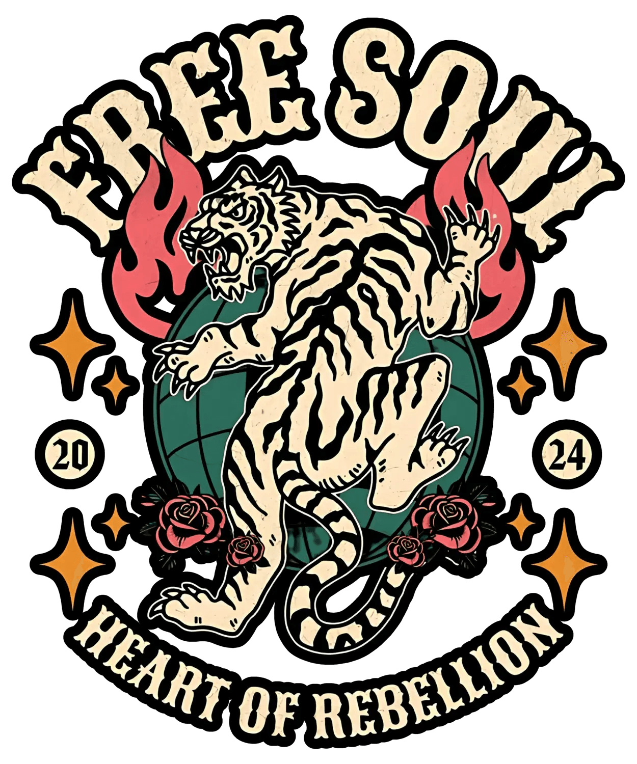 Free Soul Tiger - DTF Ready to Press (original)
