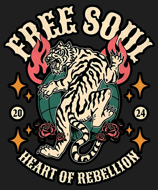 Free Soul Tiger - DTF Ready to Press - Heat Press Transfer
