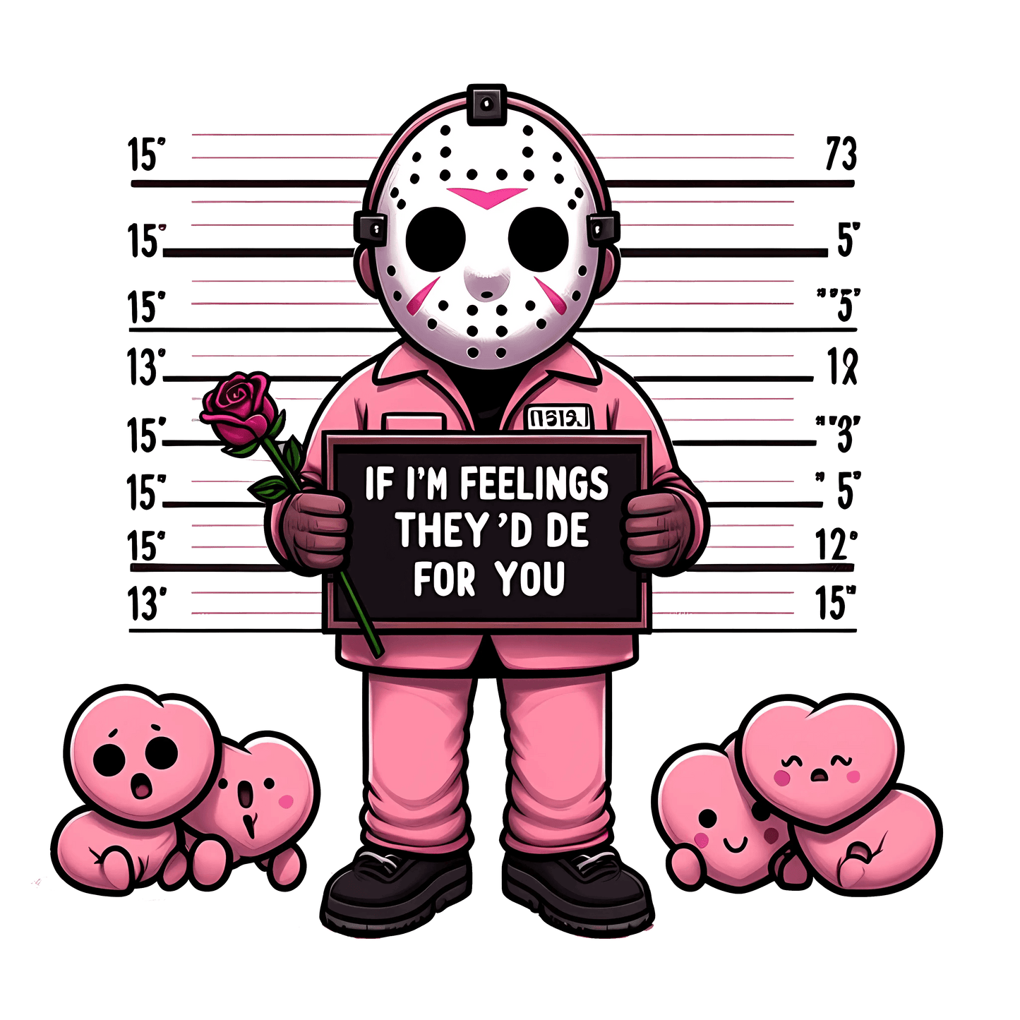 Friday The 13th Jason Hockey If I Feelings They'd De For You Valentine's Day Design - DTF Ready To Press - Heat Press Transfer