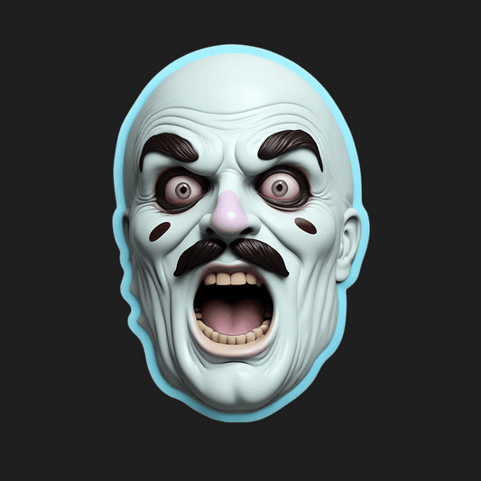 Fright Night Face - Creepy Sticker - Heat Press Transfer