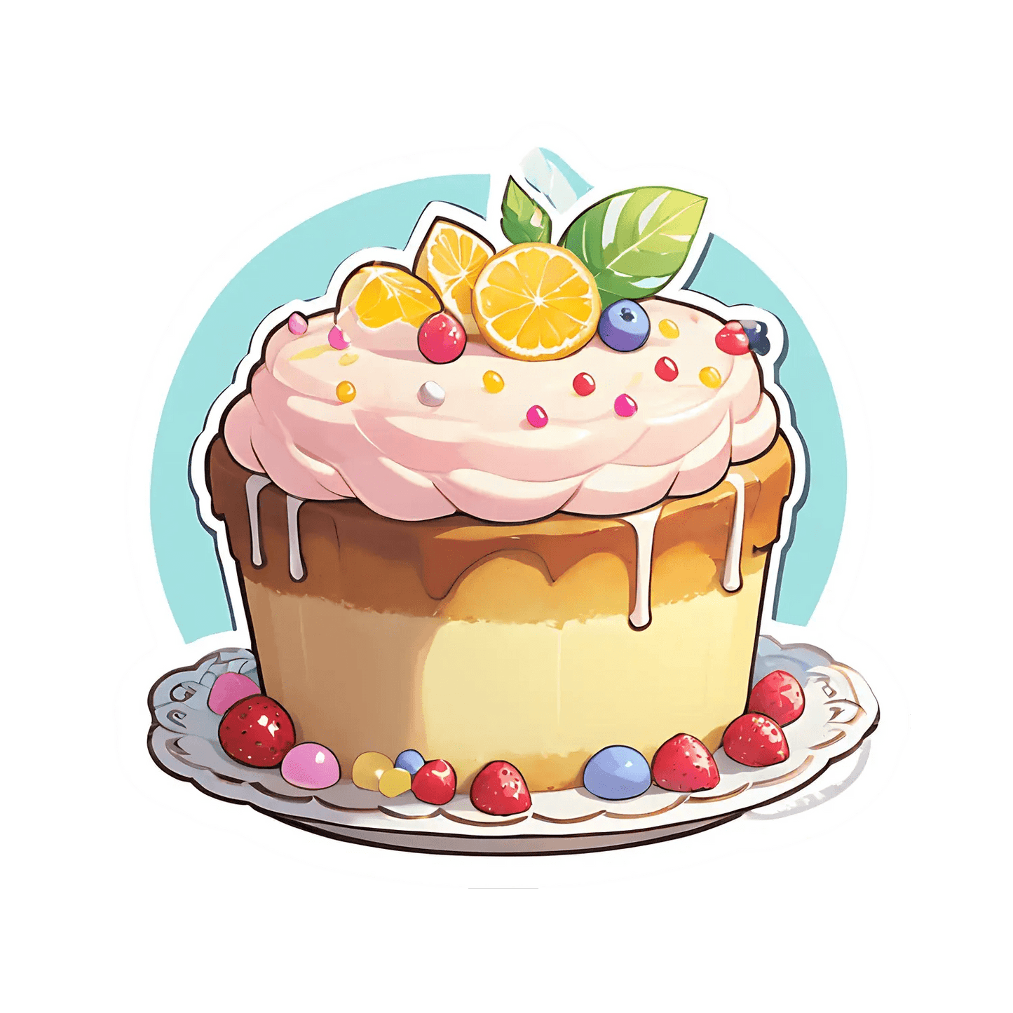 Fruity Dessert Cupcake - Sticker - Heat Press Transfer