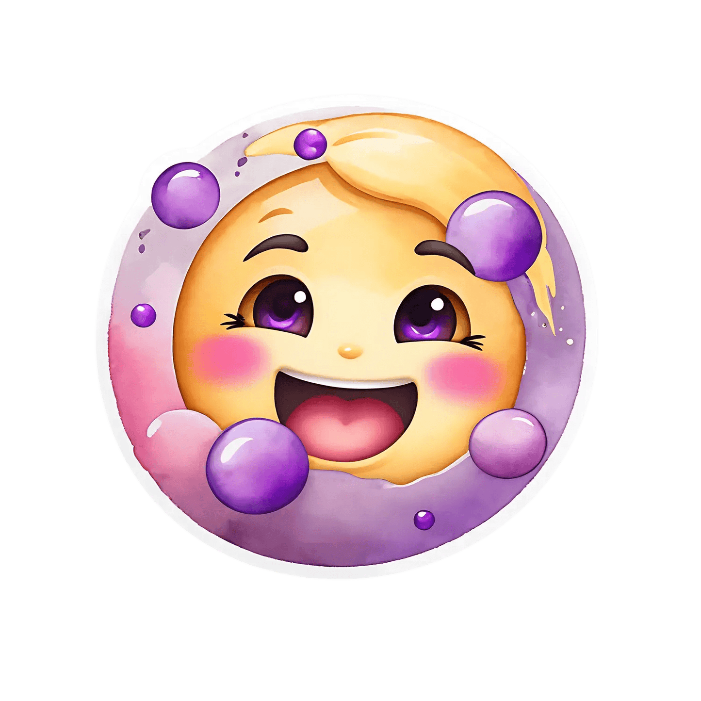 Fun Emoji Bubble Sticker - Colorful Expression - Heat Press Transfer