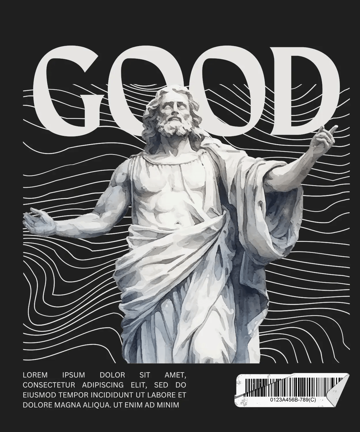 GOOD Jesus Art - DTF Ready to Press (black_bg)