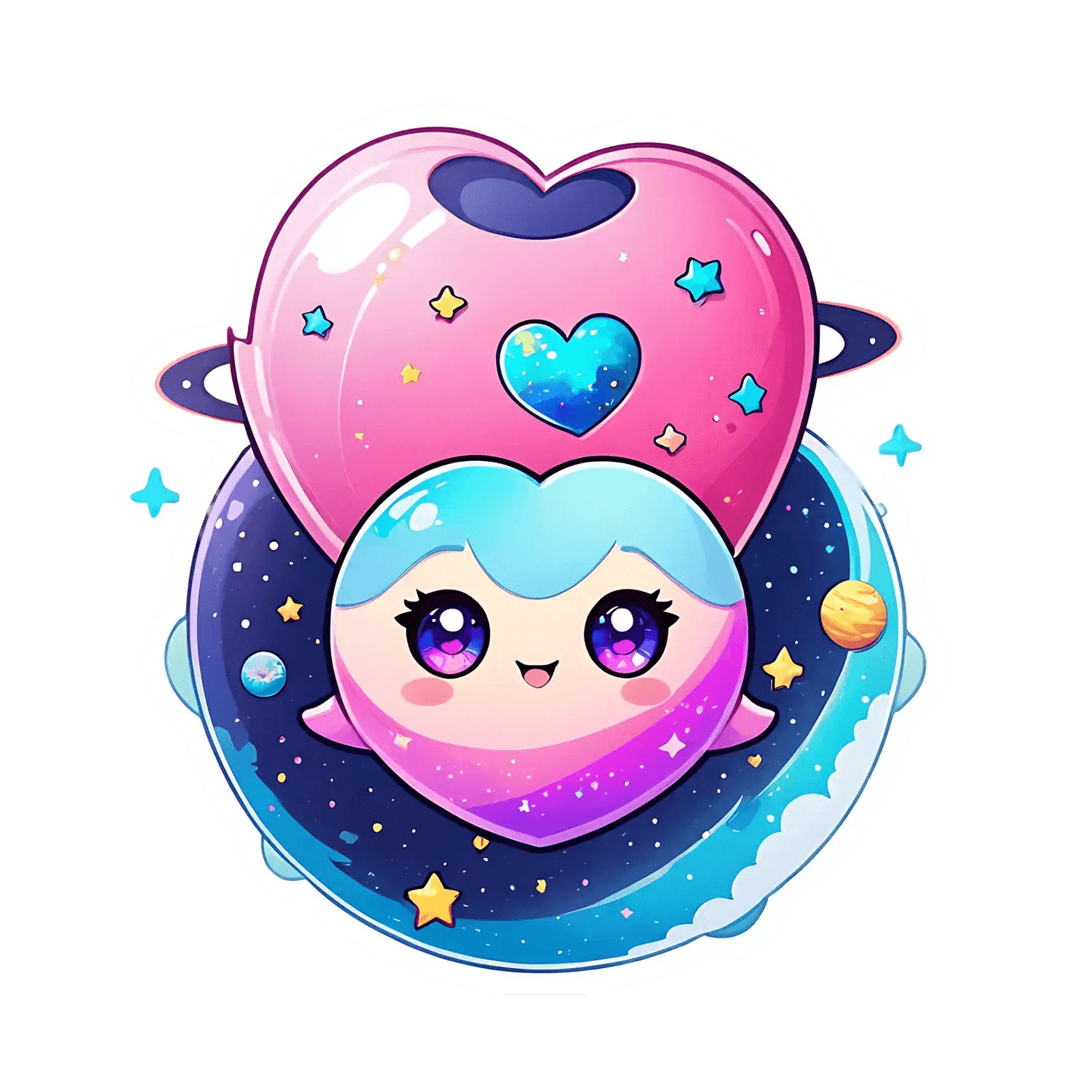 Galactic Heart - UV DTF Sticker - Heat Press Transfer