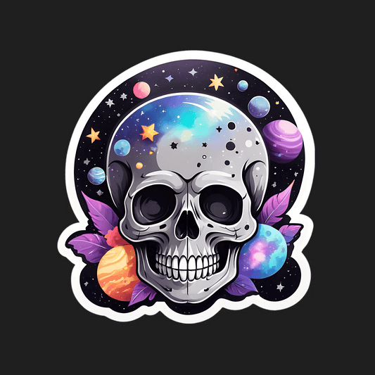 Galactic Skull - Space Sticker - Heat Press Transfer