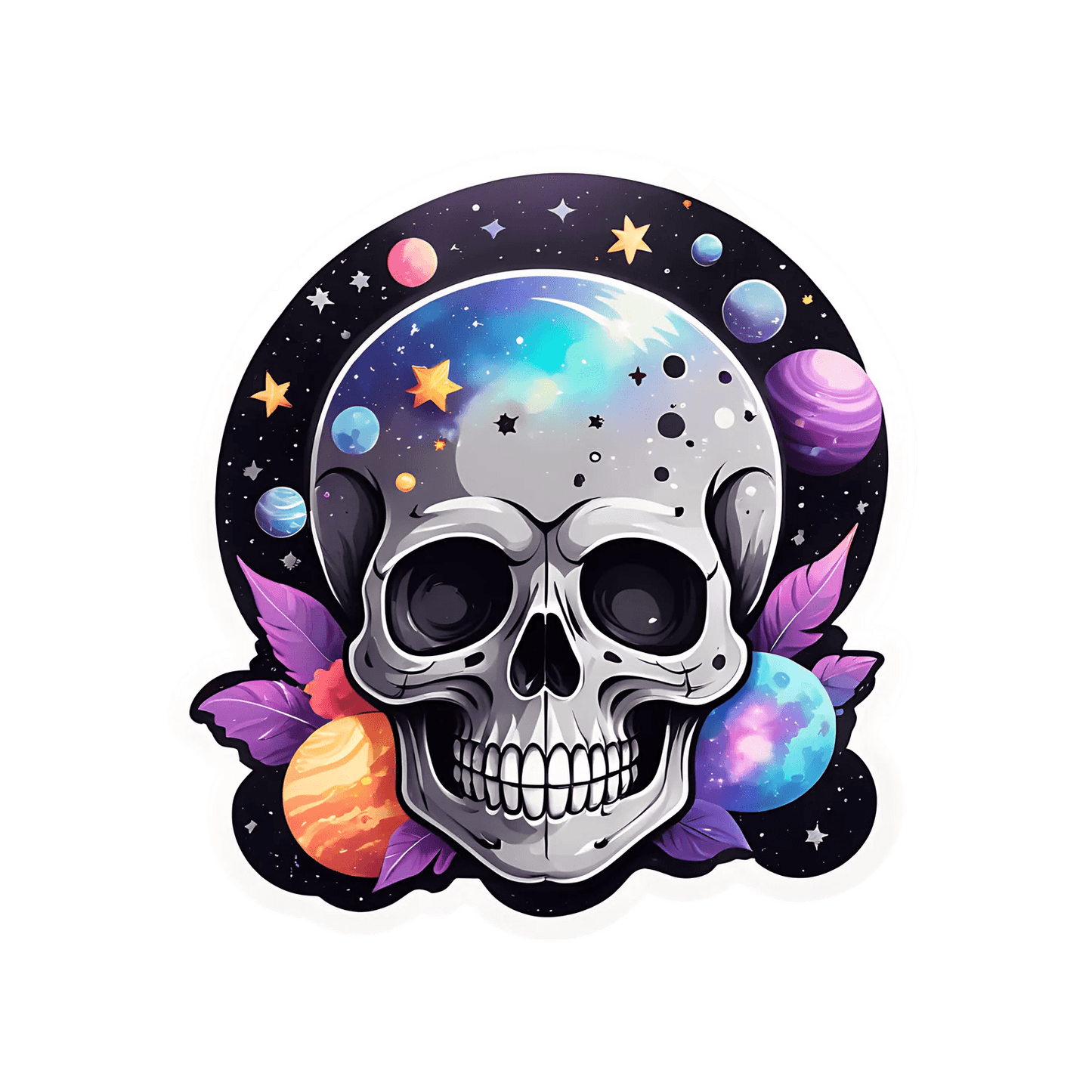 Galactic Skull - Space Sticker - Heat Press Transfer