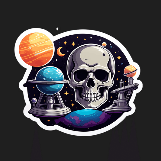 Galactic Skull - Space Themed Sticker - Heat Press Transfer