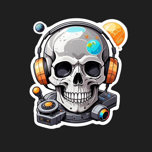 Galactic Skull DJ - Sticker - Heat Press Transfer