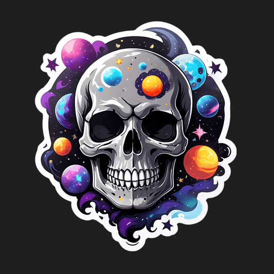 Galactic Skull Sticker - Cosmic Decor - Heat Press Transfer